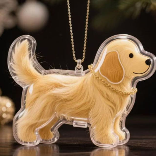 Dog fur keepsake keychain with clear fur capsule (view 2)