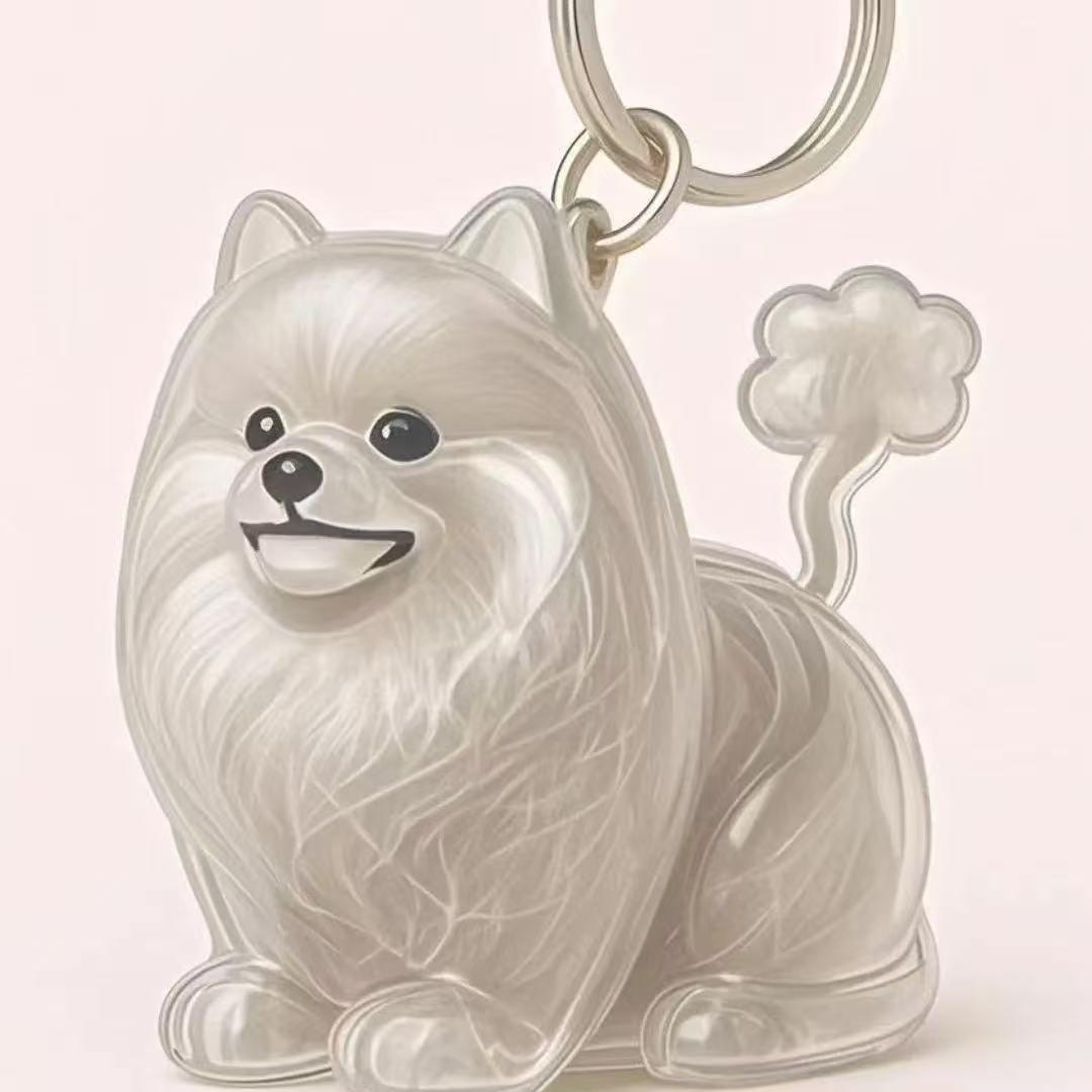 Dog fur keepsake keychain with clear fur capsule (view 9)