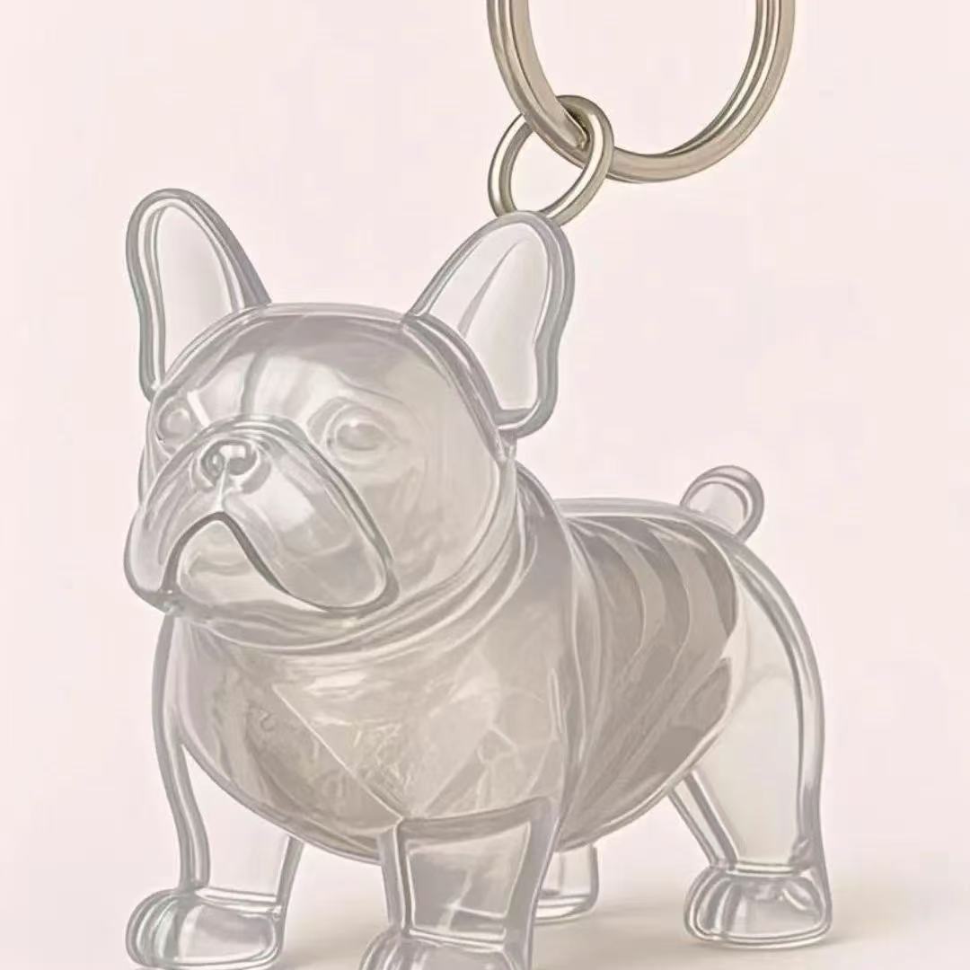 Dog fur keepsake keychain with clear fur capsule (view 10)