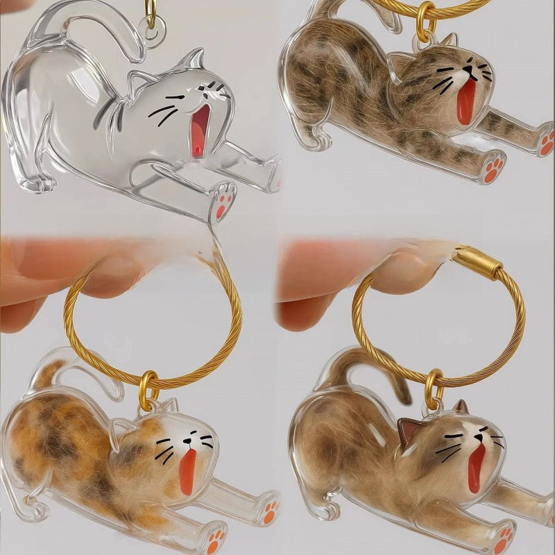 New Transparent Cat Hair Storage Box Cross-Border Decorative Capsule Bag Keychain Pendant Commemorative