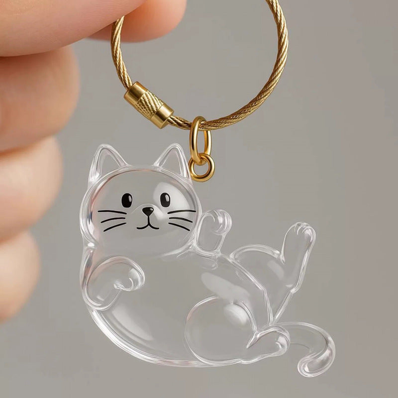 New Transparent Cat Hair Storage Box Cross-Border Decorative Capsule Bag Keychain Pendant Commemorative