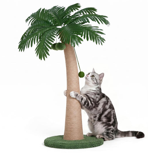 43-inch sisal cat scratching post standing on non-tip base