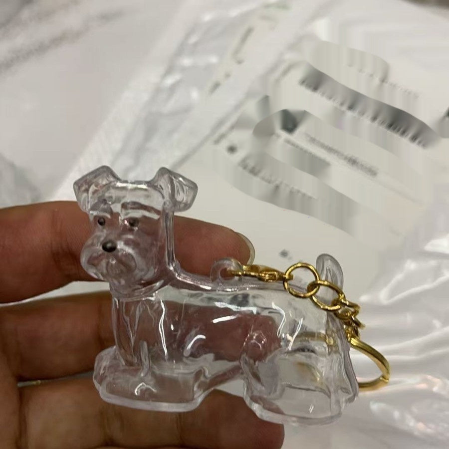 Dog fur keepsake keychain with clear fur capsule (view 4)
