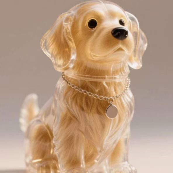 Dog fur keepsake keychain with clear fur capsule (view 5)