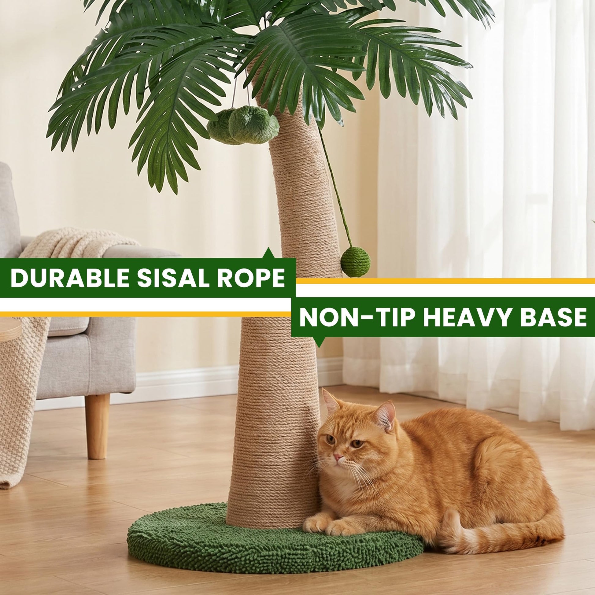 Dimensions and size reference for the 43-inch cat scratching post
